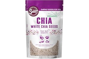 Suncore Foods Organic White Chia Seeds, Gluten-Free, Non-GMO, 15oz (1 Pack)