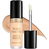 Too Faced Born This Way Super Coverage Multi-Use Concealer | Full-Coverage Hydrating Concealer for Dark Circles &amp; Blemishes with Natural Finish | Hyaluronic Acid &amp; Coconut Water, Almond, 0.45 Fl Oz