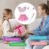 AUYAO 4Pcs Kids Butterfly Wings Costume Set Fancy Dress Up Wings Cape view 6