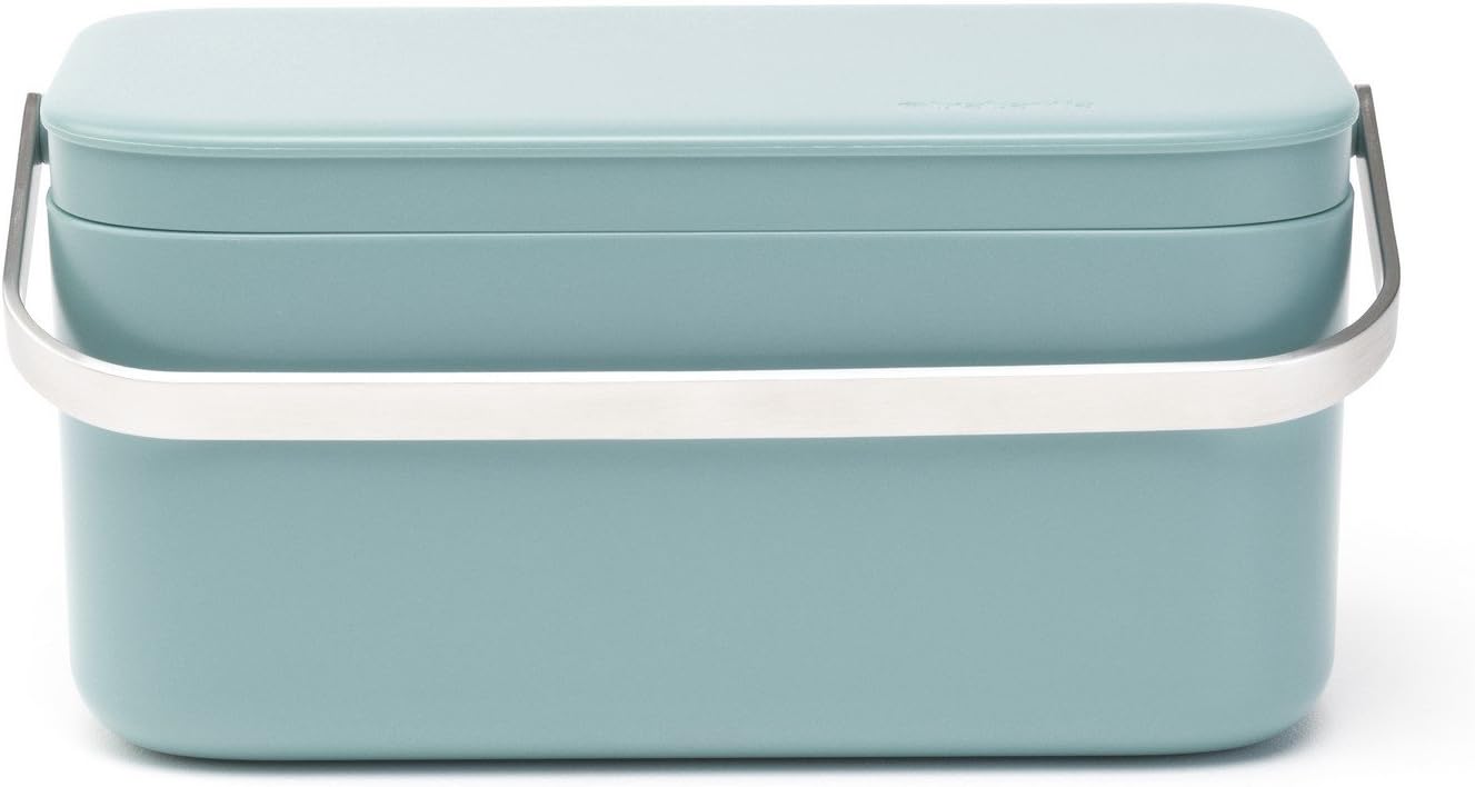 Brabantia Food Waste Caddy, Mint, 12.7 x 22.1 x 10.7 cm