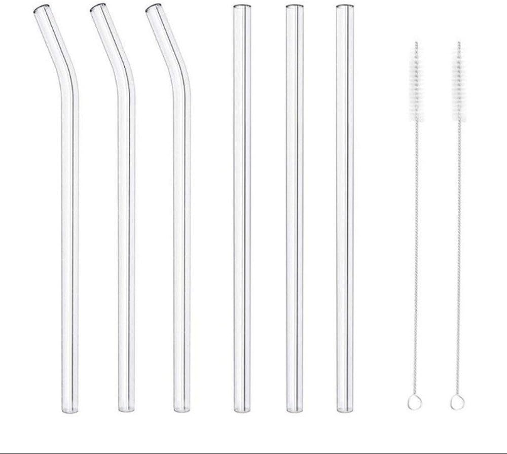 jieGorge Home Straws , Reusable Glass Smoothie Straws Drinking Straws for Milkshakes Frozen Drinks , Kitchen，Dining & Bar Sales (White)