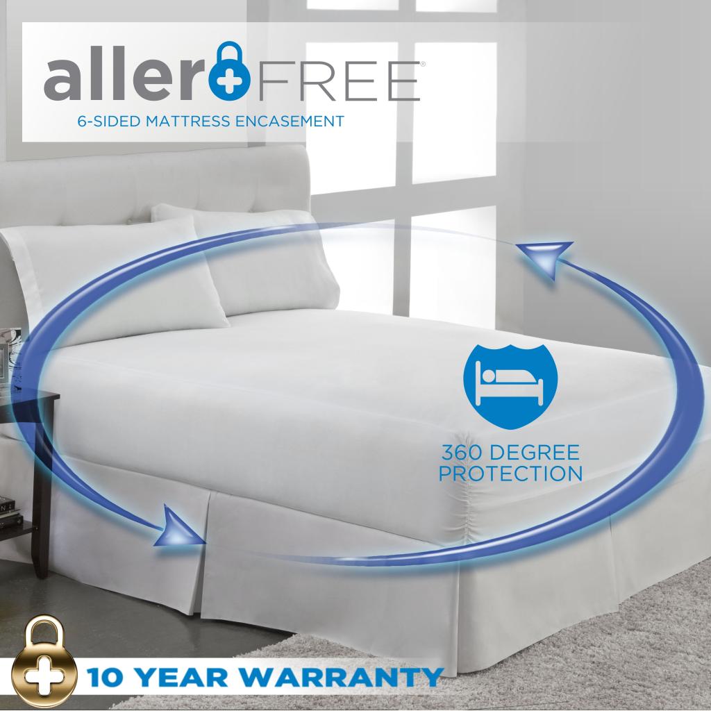 AllerFree 6Sided Complete Mattress Encasement/Protector, Full, White