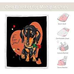 Sleepwish Dachshund Fleece Throw Blanket Cute Soft