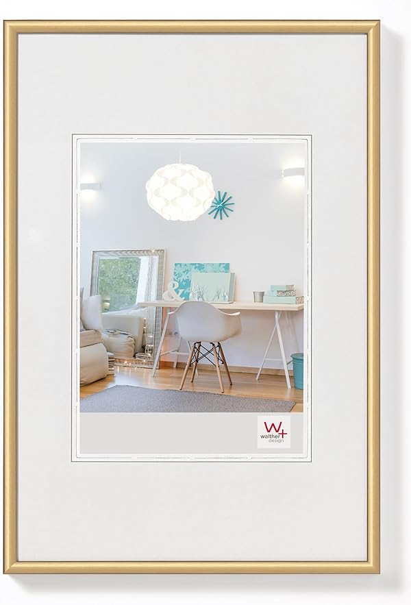 walther design Bilderrahmen gold 60 x 90 cm New Lifestyle Kunststoffrahmen KV090G