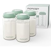Momcozy Natural Baby Bottle, Wide-Neck, BPA Free Breast Milk Container, Storage Collection Bottle for Fridge & Milk Cooler, Breastfeeding Essential, 10 oz, 4 pcs