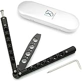 TOUGS Martial Arts Practice Trainer Knife Tool Sticks Titanium Knife, Stainless Steel Fan Knife (Black)