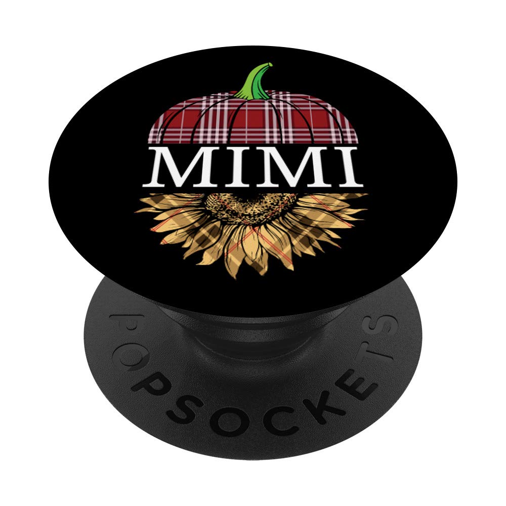 Mimi Plaid Pumpkin Sun-Flower Fall Veggie Cool Grandma Gifts PopSockets Grip and Stand for Phones and Tablets