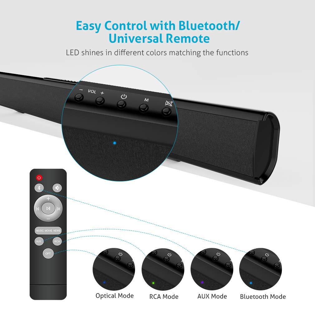 Sound Bars for TV, Meidong KY 2022 Soundbars for TV, 35Inch soundbars