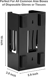 CASOMAN Magnetic Glove Dispenser 2 Pack Black Red 8 LBS Wall Mount Box Holder view 3