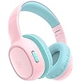 Tronsmart KH02 Kids Bluetooth Headphones Volume Limit 74/85/93dB, 45H Playtime, Bluetooth 5.3, 3.5mm Jack, Foldable, Wireless Headphones with Microphone for School/Travel/Plane (Princess Pink)