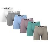 PSD Underwear Mens Boxer Briefs - 6 Pack Boxer Briefs, Standard & Mid Length, Soft & Breathable Boxer Briefs for Men