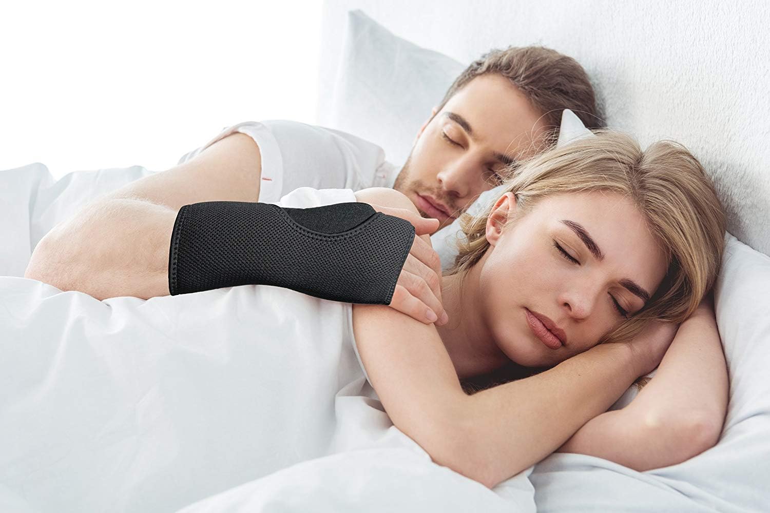 AidBrace Night Wrist Sleep Support Brace - Fits Both Hands - Cushioned to Help with Carpal Tunnel and Relieve and Treat Wrist Pain - Adjustable: Health & Personal Care