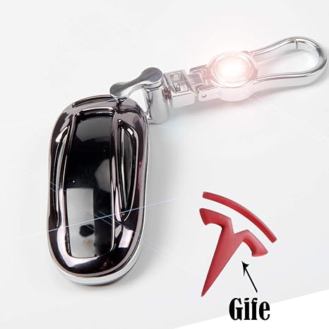 Tesla Model X Key Fob Case Premium Tpu Remote Control Smart Key Fob Holder Key Case Flip Key Protection With Key Chain Black