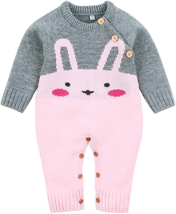 Amazon Co Jp Mon Ange ベビー ロンパース カバーオール ニット 兎柄 防寒 長袖 セーター クリスマス 可愛い 女の子 男の子 大人気 記念撮影用 出産お祝い ギフト ベビーセーター 服 ファッション小物