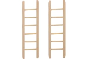 Ipetboom Mini Wooden Step Ladder, 2Pcs 1: 12 Miniature Doll House Furniture Ladder DIY Craft Accessories for Landscape Dollhouse Scene Decoration, 3.9x1.1Inch