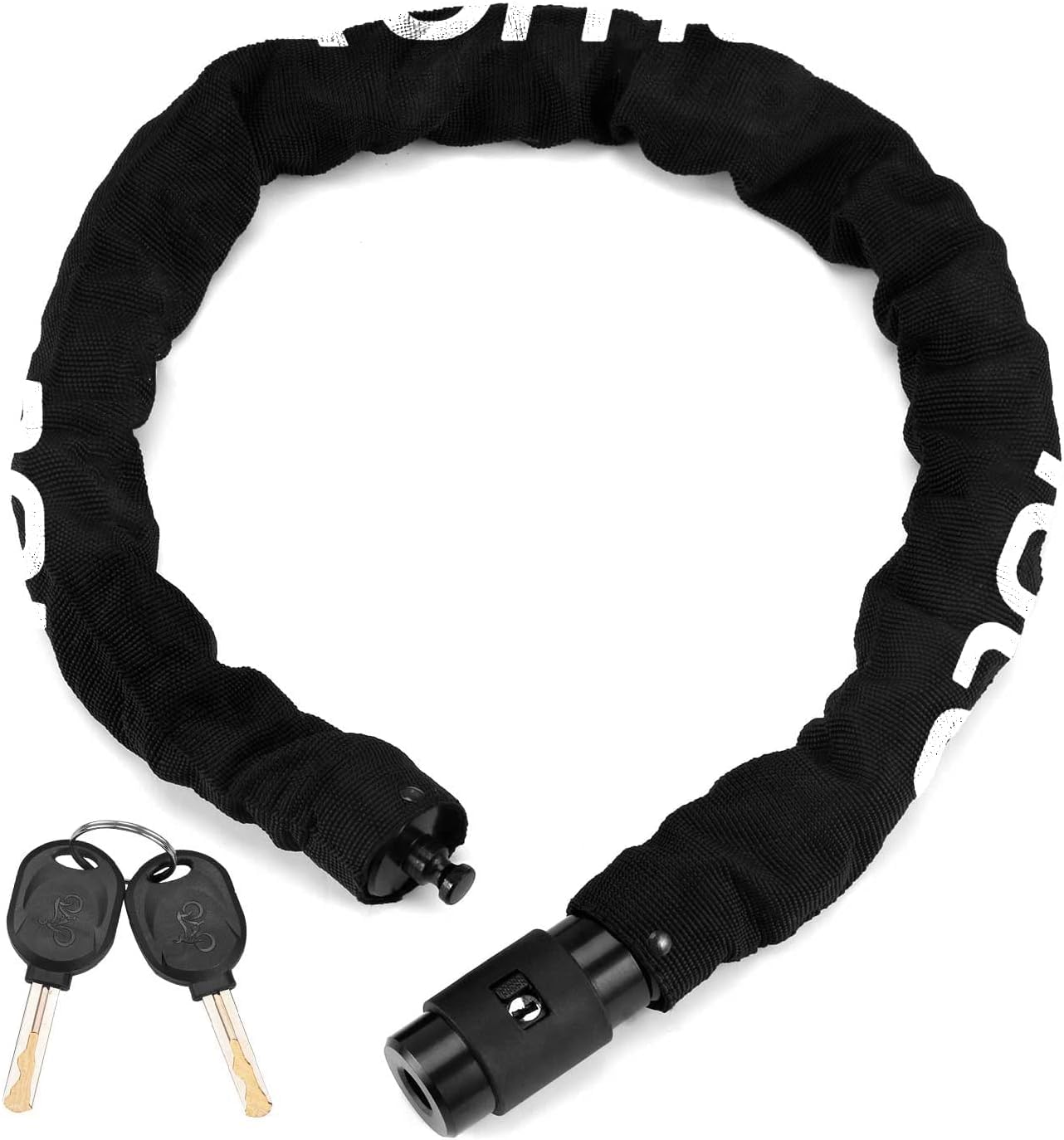 Bike Lock with Key, 8mm Heavy Duty Bicycle Lock, Anti-Theft High Security, 85cm Length Chain Lock for Scooter/Motorbike/Door/Gate/Fence