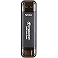 Transcend 128GB USB C External SSD, Up to 1,050MB/s, USB 3.2 Gen 2 Flash Drive, 2-in-1 Memory Stick Type C &Type A, Thumb Drive Photo Stick for Windows, Mac, iPhone, iPad, Android, Tablet&PC, Smart TV