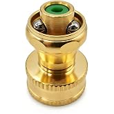 Brass Garden Hose Nozzle, 3/4" GHT Heavy Duty Adjustable Twist Water Hose Nozzle, High Pressure Hose End Sprayer for Car Washing, Patio Cleaning and Garden Watering