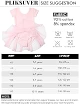 PIKSUVER Girls Ballet Dress Leotard with Chiffon Skirt Pink Black 100-150 view 3