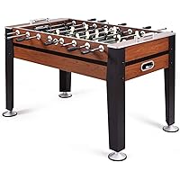 GYMAX Foosball Table, 54” Full Sized Soccer Game Table with 2 Footballs, Game Tables for Game Room Adult Kids Family Night