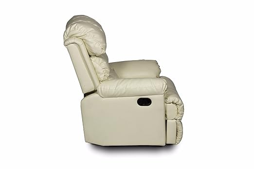 Tyche White Single Seater Manual Recliner Chair (Leatherette)
