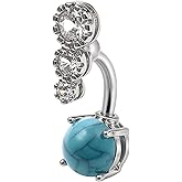 Turquoise Belly Button Rings for Women, Western Belly Button Ring, Boho Navel Rings for Piercing Jewelry