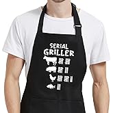 Gvlrbut Funny Grill Aprons for Men with Pockets, Mens Aprons for Cooking BBQ Kitchen,Gifts for Husband Dad Chef Birthday