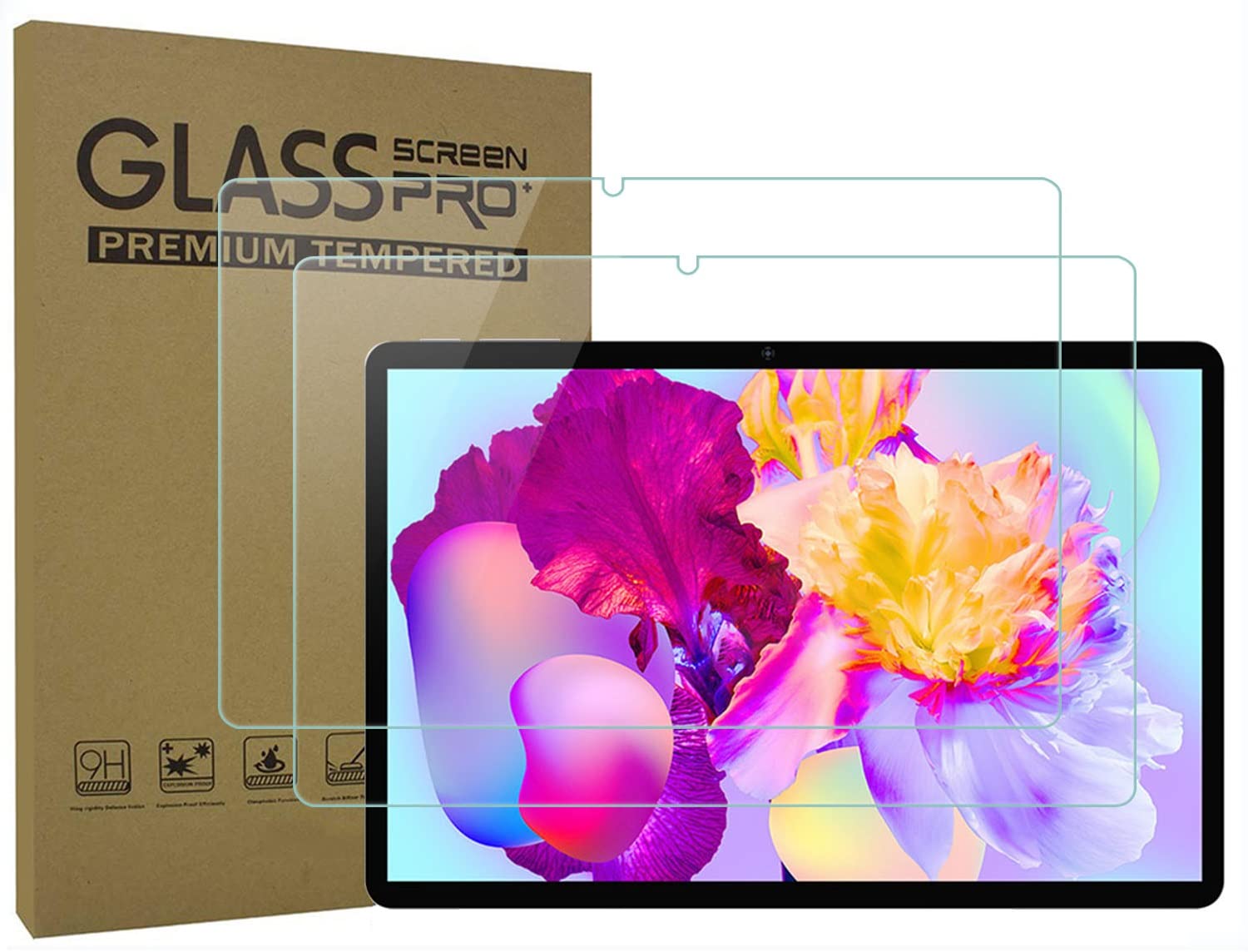 AKNICI 2-Pack Screen Protector for TECLAST P30HD / M40 Air / P30 Air Tablet, Tempered Glass Film, Anti-Scratch 9H Hardness Tempered Glass for TECLAST P30HD / M40 Air / P30 Air Tablet Screen Film