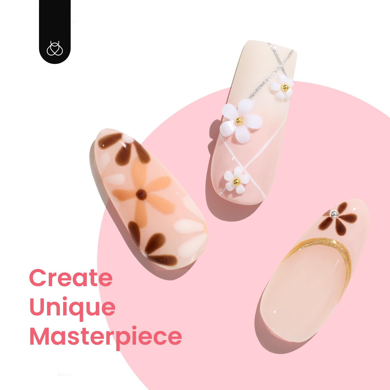 Beetles Gel Nail Polish Set, 6 Colors Pink Milky White Nude Glitter Brown Tender Elegance Fall Gel Polish Set Soak Off Uv Led Lamp Needed Easy DIY Nail Art Salon Home Design Gifts for Women - Image 4