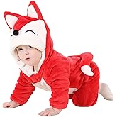 DarkCom Unisex Baby Fox Costume Animal Onesie Toddler Hooded Romper Halloween Kids' Christmas Pajamas
