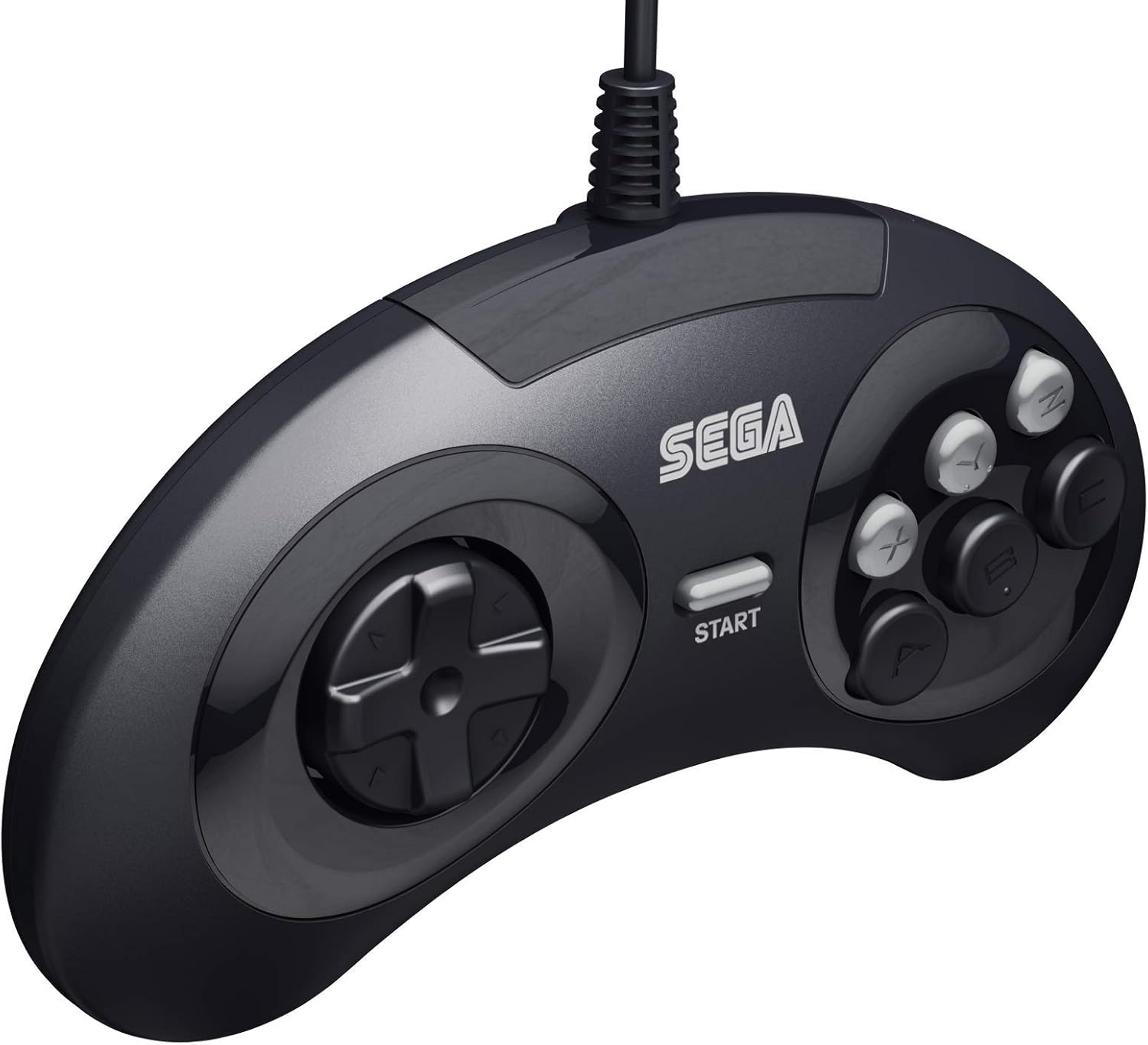Retro-Bit Official Sega Genesis USB Controller 6-Button Arcade Pad for Sega Genesis Mini, PS3, PC, Mac, Steam, Switch - USB Port - (Black): Electronics