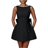 Sevintage Satin Pearl Homecoming Dress with Bow Short Modest Mini Cocktail Dresses for Wedding