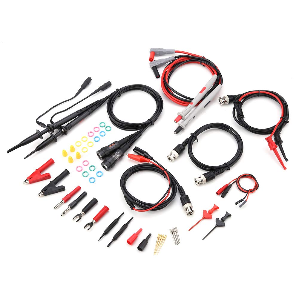 P1260D Oscilloscope Multimeter Test Leads with Crocodile Clips Replaceable Probe Tips Set Multimeter Cable Clamp Replaceable Probe Test Lead Kits with Alligator Clips