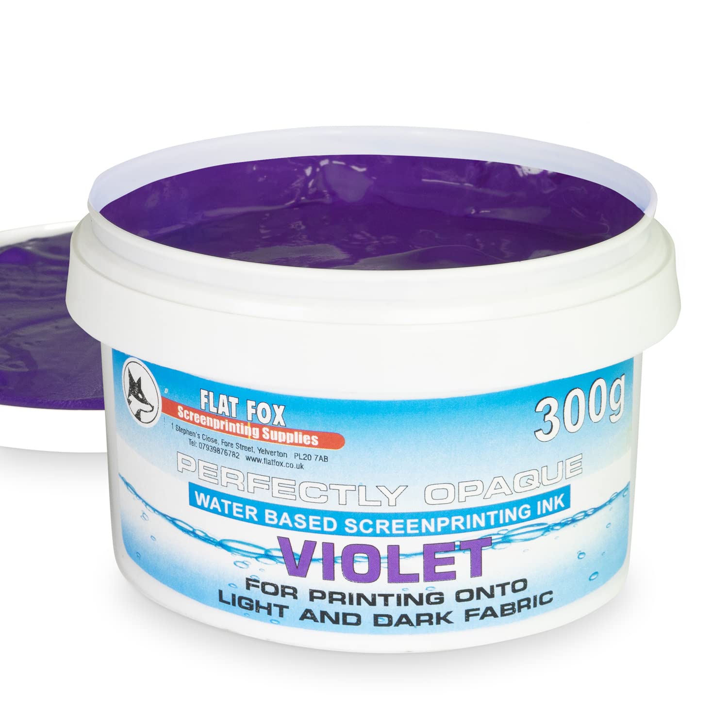 Flat Fox Screen Printing Opaque Water Based Fabric Inks (Violet, 300g) — image 1