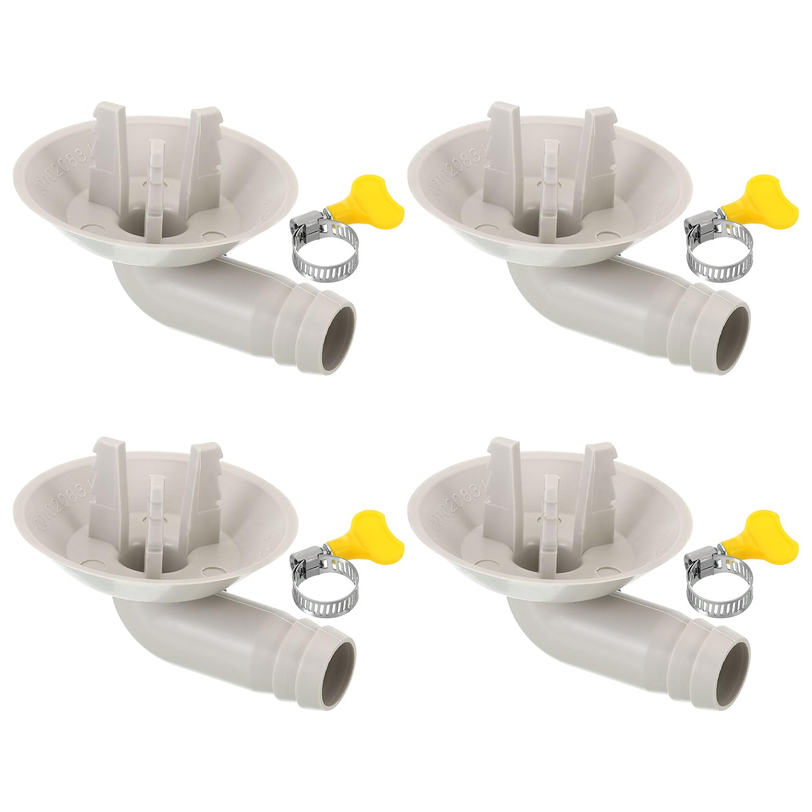 PATIKIL 25mm Air Conditioner Drain Hose Connector, 4 Pcs Universal Drain Connector with Clamp Hoop for Mini-Split Window AC Unit Faucet, White Style 4