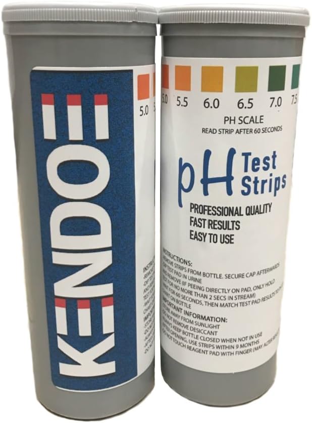 Kendoe pH Test Strips - New Longest Lasting Easy to Read Test Strips. (5.0-8.0 Scale) Large Pad for Clearer Results. Perfect for Urine and Saliva Testing. 100 Count