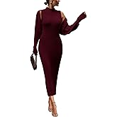 PRETTYGARDEN Women's Fall 2 Piece Outfits Knit Long Sleeve Cropped Cardigan Pullover Sweater Maxi Dress Sets Winter Clothing