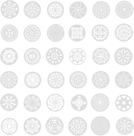 Amazon Co Jp Heallily 42ピースマンダラドット絵ツールステンシルテンプレートセットマンダラステンシル再利用可能な絵画ステンシルdiy絵画アートプロジェクト ホビー