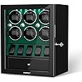 DUKWIN Watch Winder for 2/4/6/8 Automatic Watches,Lockable Watch Winders with Watch Holders and Jewelry Storages, Super Quiet Mabuchi Motor with High-Gloss Piano Lacquer Finish,Built-in Illumination