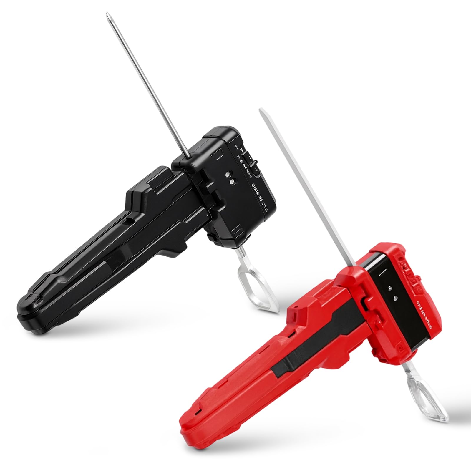 JNGTKL Launcher, 20cm x 25.5cm, 2 Pack X Winder Launchers with Grip for Easy Control, Battling Gyro Accessories for Kids and Competitive Players, Black and Red