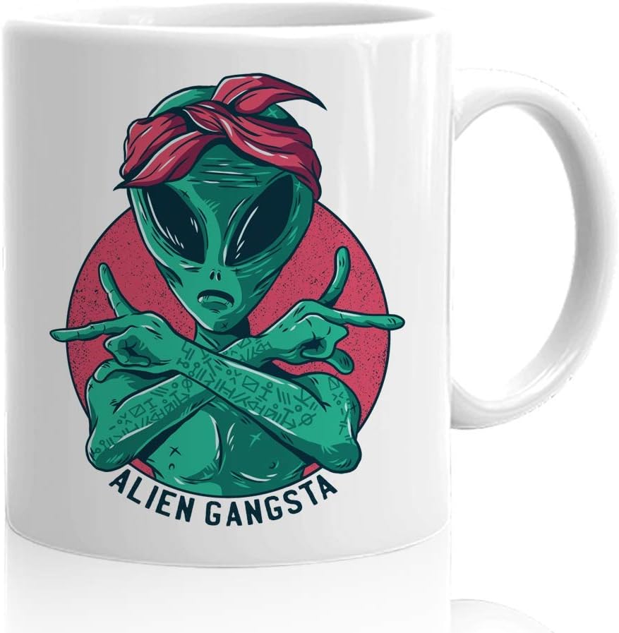 Alien Coffee Mug Alien Gangsta Extraterrestrials Space UFO