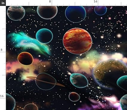 Amazoncom Spoonflower Space Fabric And Planets Outer