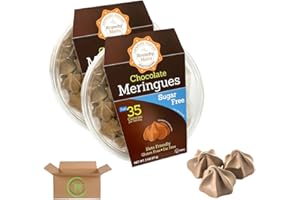 Krunchy Melts Meringue Cookies, Sugar-Free Chocolate, 30 Calories, Fat-Free, Gluten-Free, Keto-Friendly, Zero Net Carbs (2-Pack) - Packed by Brookville Marketplace