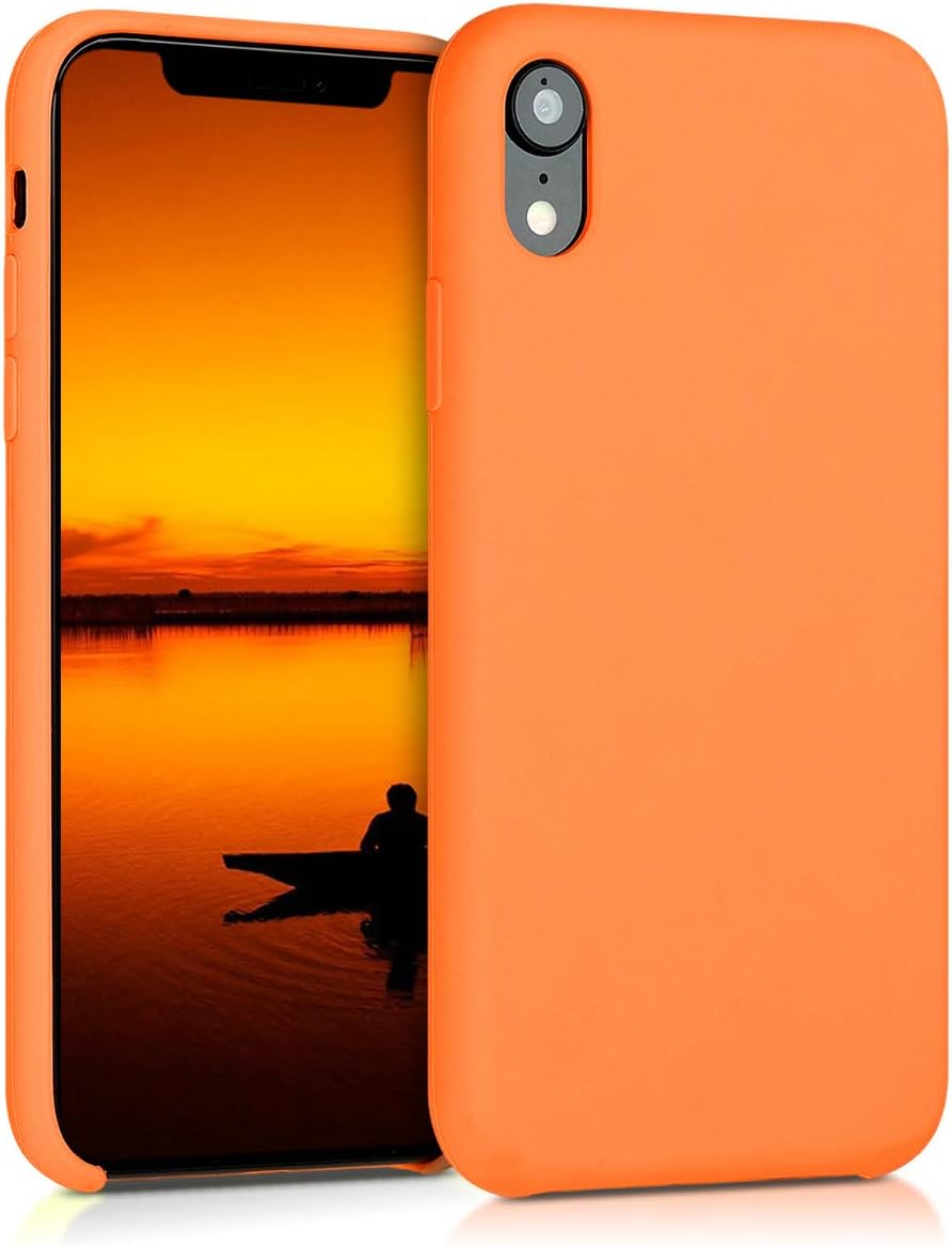 kwmobile TPU Silicone Case Compatible with Apple iPhone XR - Soft Flexible Rubber Protective Cover - Cosmic Orange