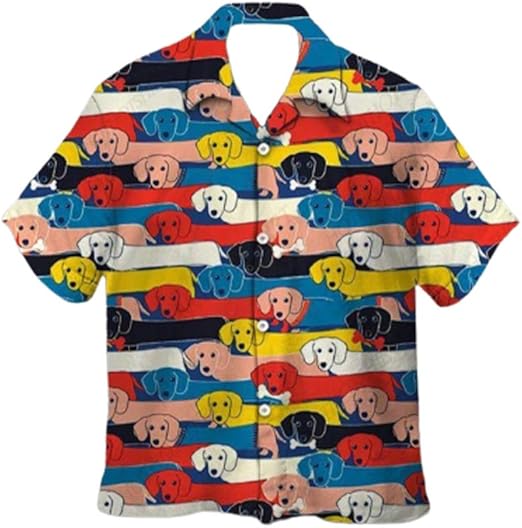 dachshund print hawaiian shirt