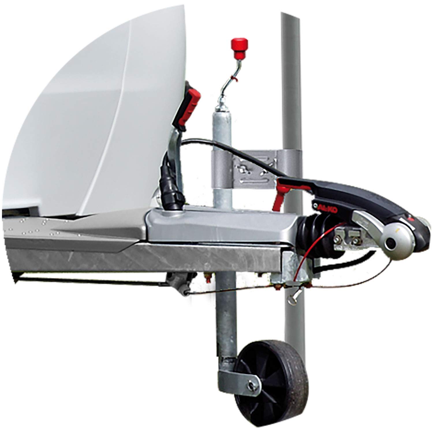 cartrend Caravan 10166 Clamp Holder for Rotary Airer Satellite Bowl Mast on the Drawbar Jockey Wheel, Silver