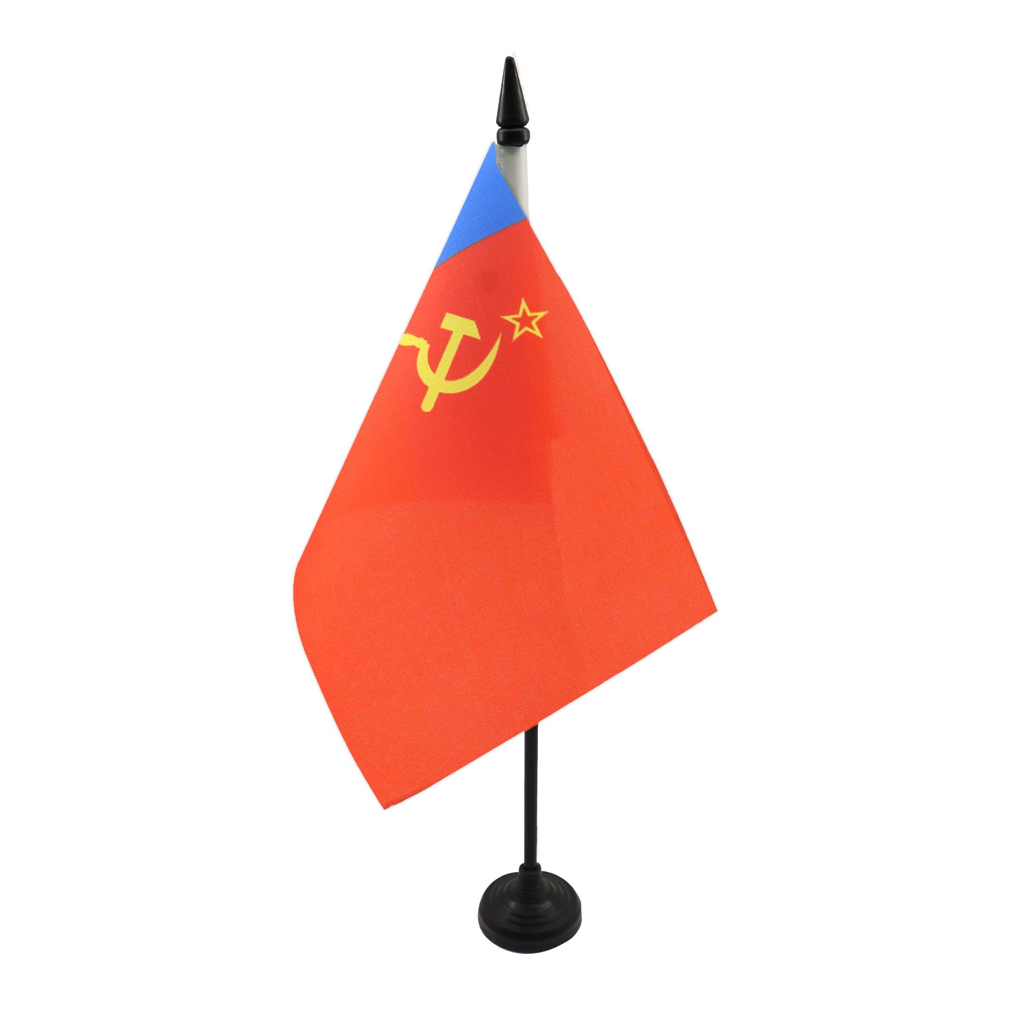 AZ FLAG Russian Soviet Federative Socialist Republic 1954-1991 Table Flag 5'' x 8'' - Soviet Russia RSFSR Desk Flag 21 x 14 cm - Black plastic stick and base