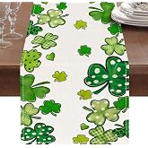 Yocharm St. Patrick's Day Table Runner - 13x72 Inch Shamrock Table Runner Decorations Kitchen Dining Table Decor for St. Patrick's Day Decorations