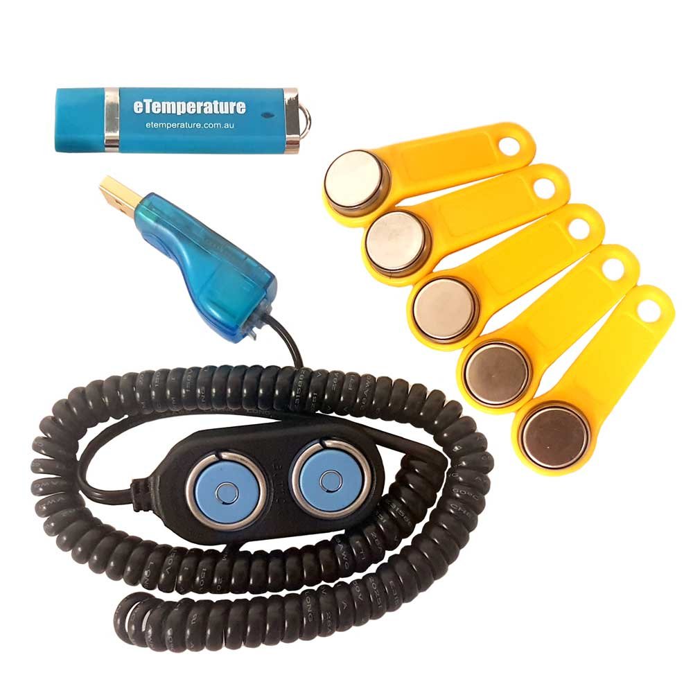 5Pack Thermochron DS1921G Temperature Loggers with Fobs (Holders