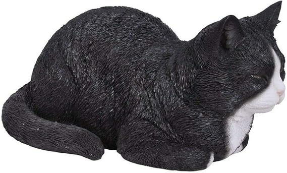 Vivid Arts Ornement En Resine Chat Revant Noir Blanc Amazon Fr Jardin